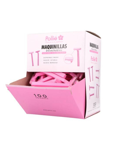 CAJA 100 MAQUINILLAS RASURAR POLLIE DESECHABLES...