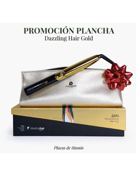 PLANCHA DAZZLING HAIR GOLD 230 ºC + NECESER