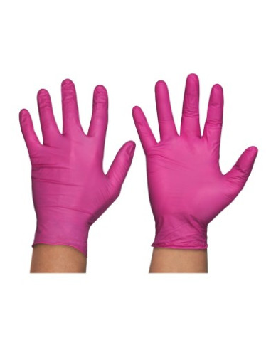 GUANTES NITRILO ROSA MEDICALINE TALLA S 100U
