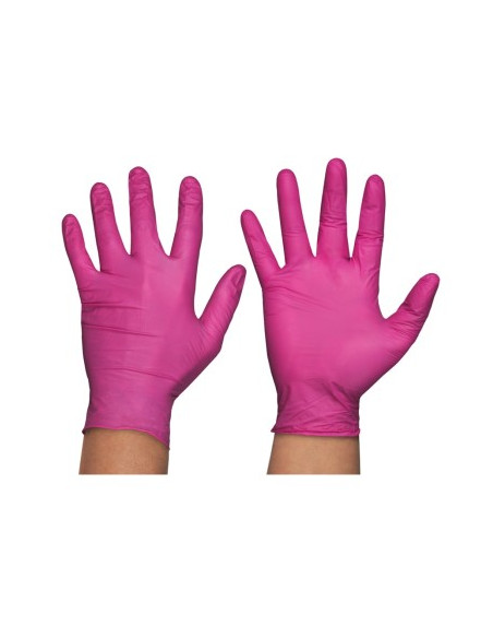 GUANTES NITRILO ROSA MEDICALINE TALLA M 100 UN